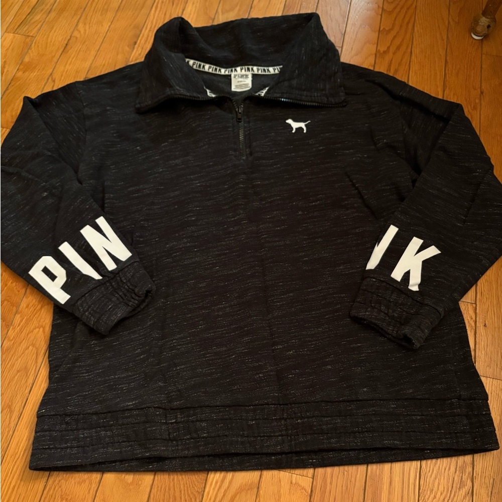 PINK Victoria's Secret Black and White Logo Sweatshirt Size M
